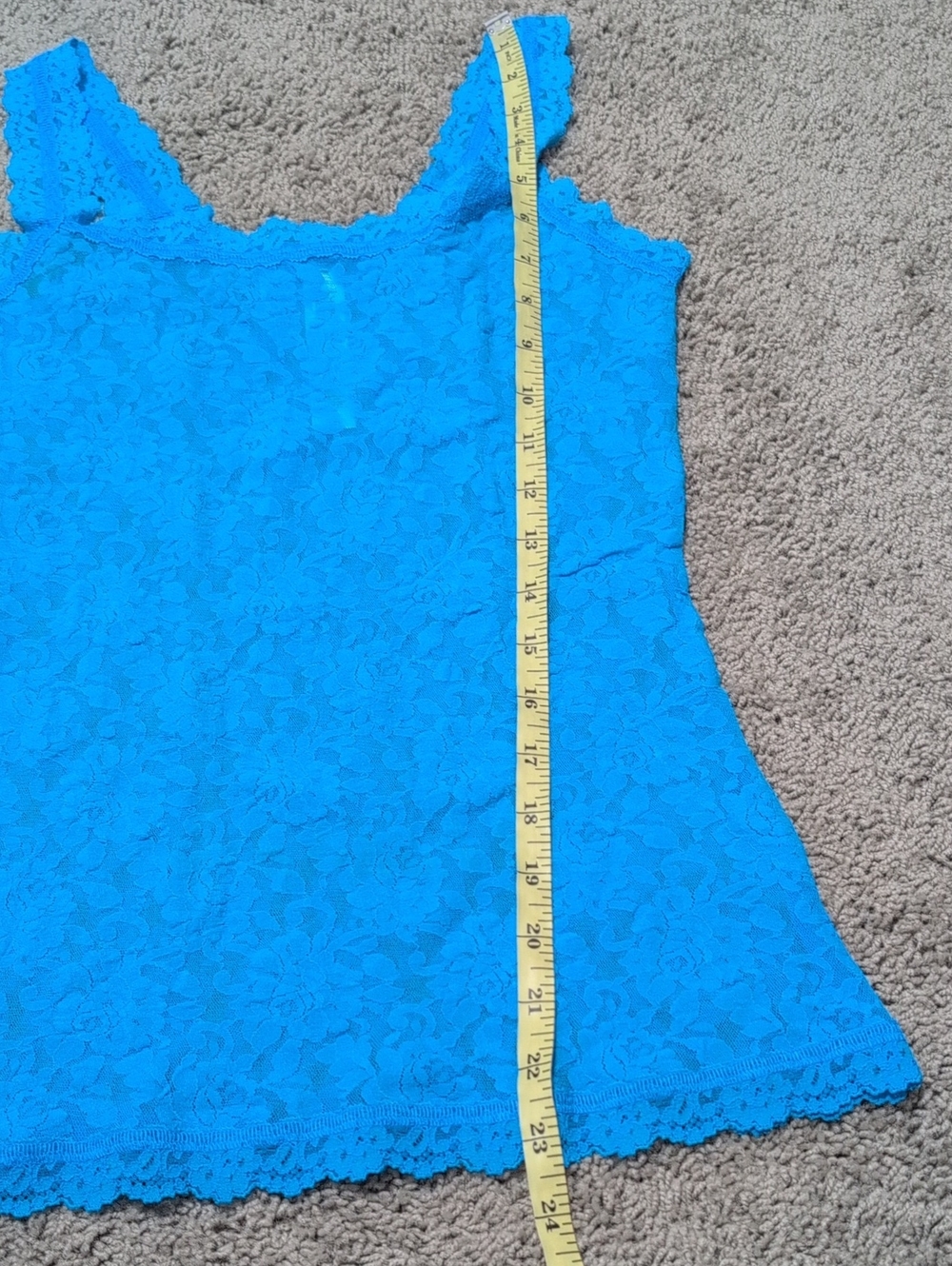 Hanky Panky Signature Lace Unlined Camisole Tank Aqua Stretch Scallop Trim Small - Picture 5 of 7